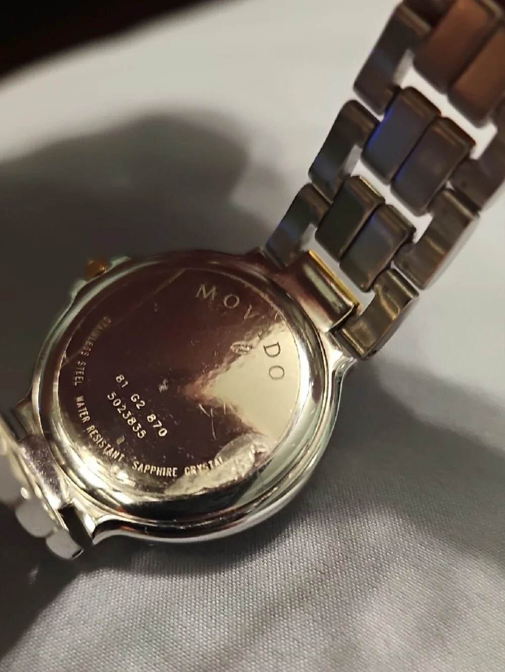 Exquisite Diamond Bezel Two-tone 33 Mm Unisex Movado Watch